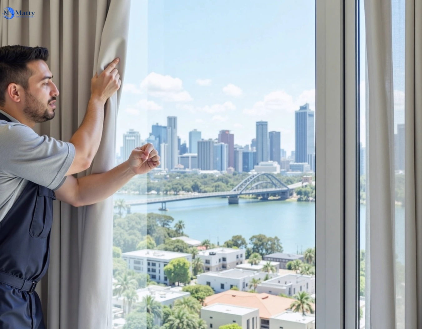 Professional curtain steam cleaning service hemmant QLD by Matty Curtain Cleaning